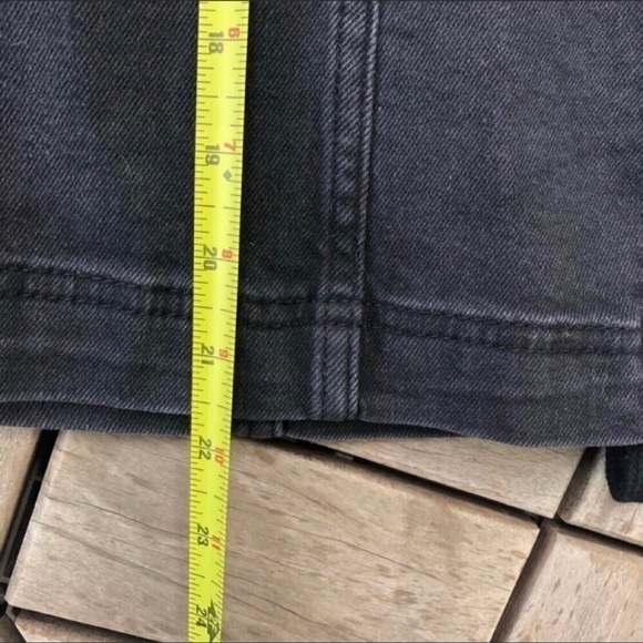 Free People Black Denim Lace Up Pencil Skirt Size 8 - Picture 5 of 6